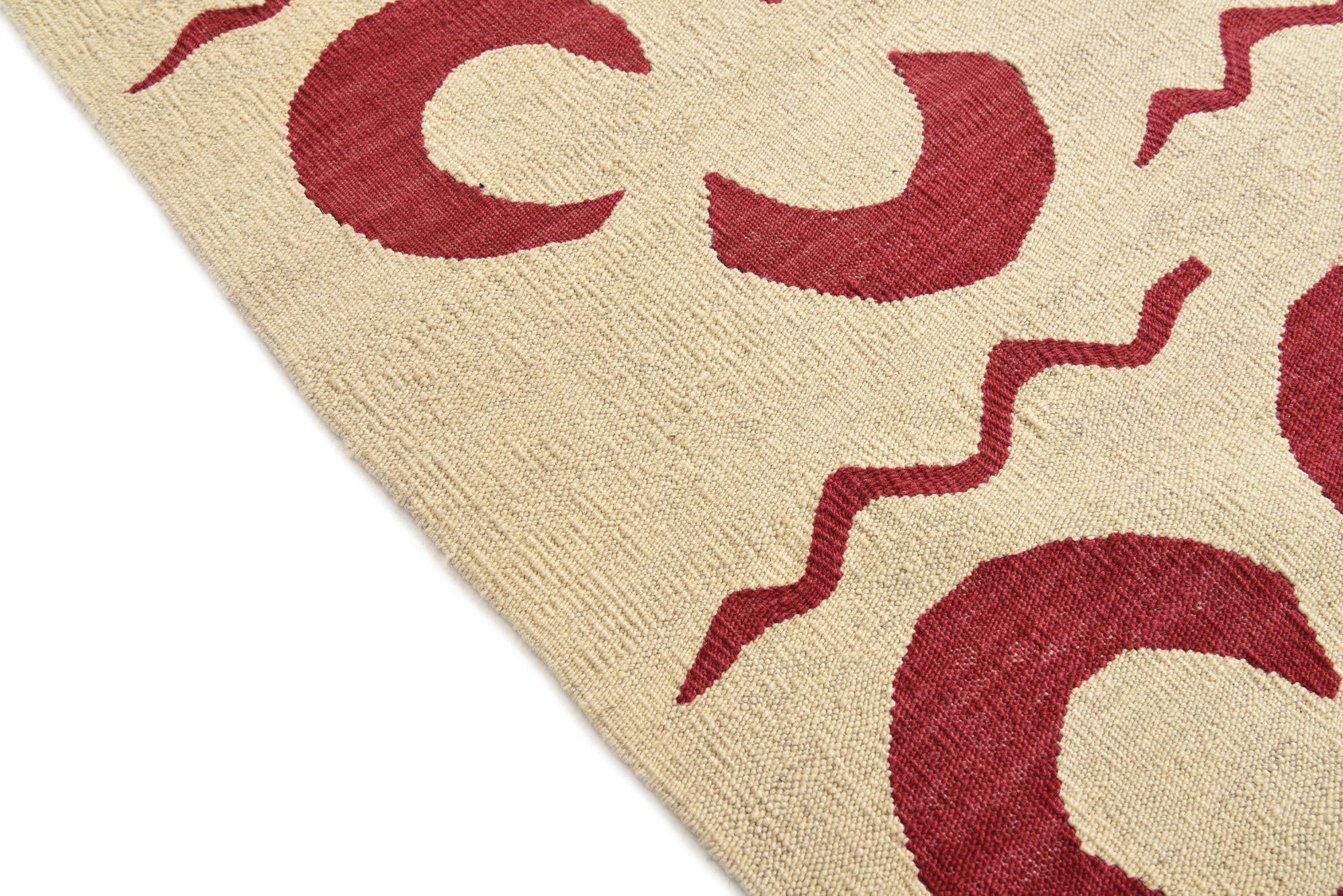 5' 1 x 6' 6 Hand Woven Kilim Modern Wool Rug