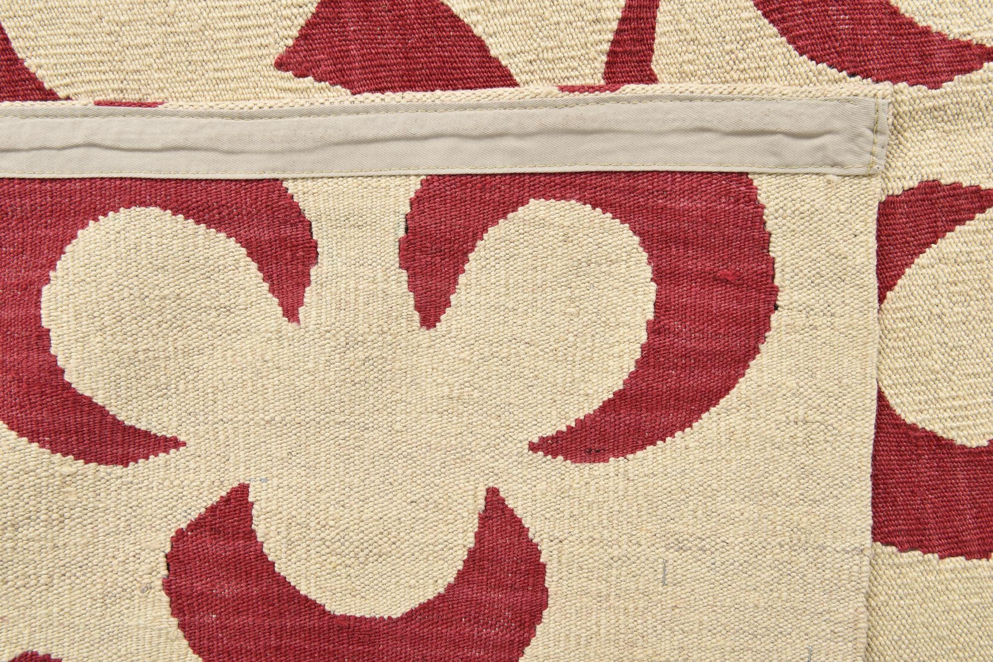 5' 1 x 6' 6 Hand Woven Kilim Modern Wool Rug