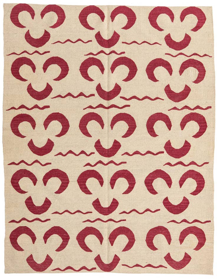 Detail image of 5' 1 x 6' 6 Hand Woven Kilim Modern Wool Rug