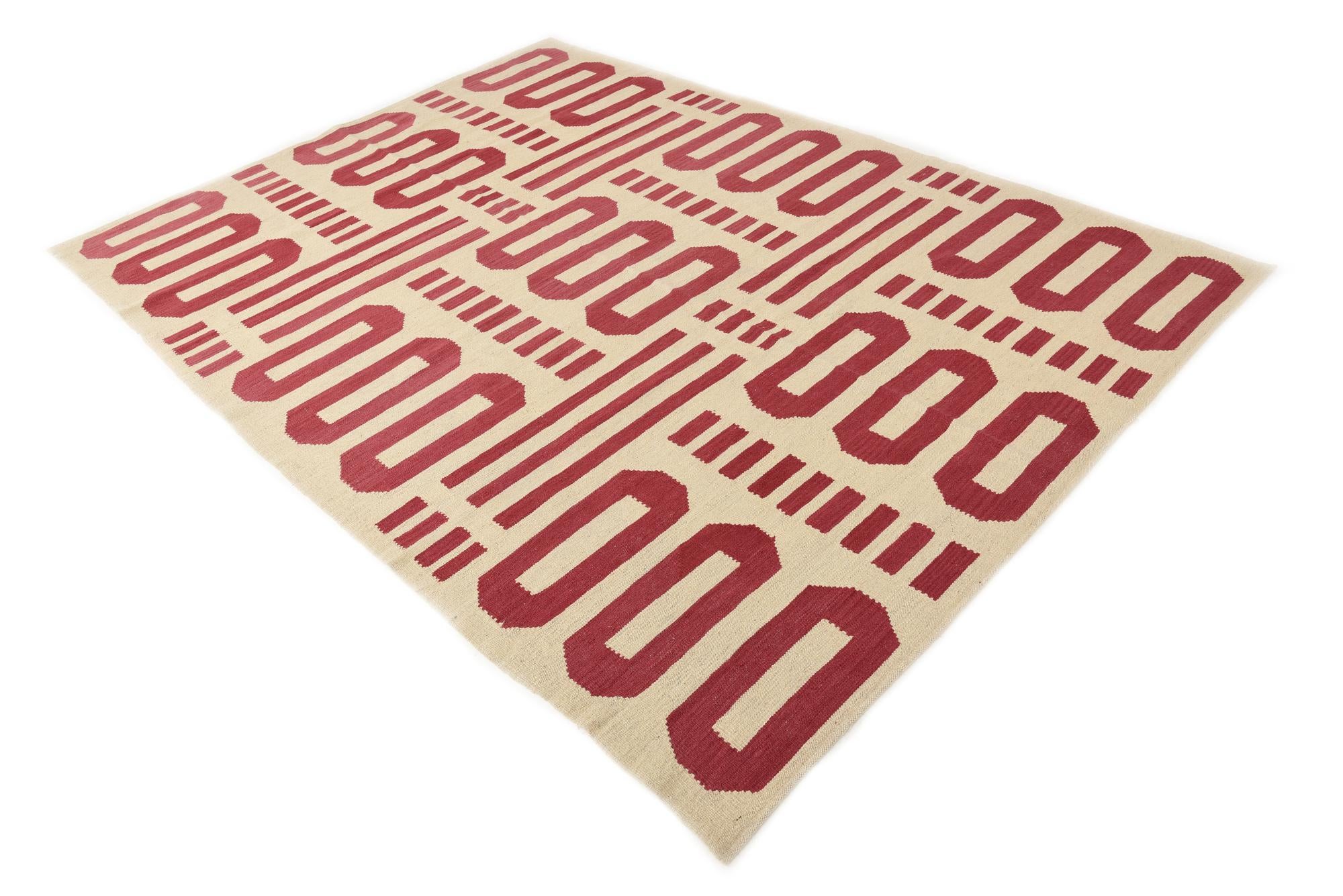 5' 10 x 8' Hand Woven Kilim Modern Wool Rug