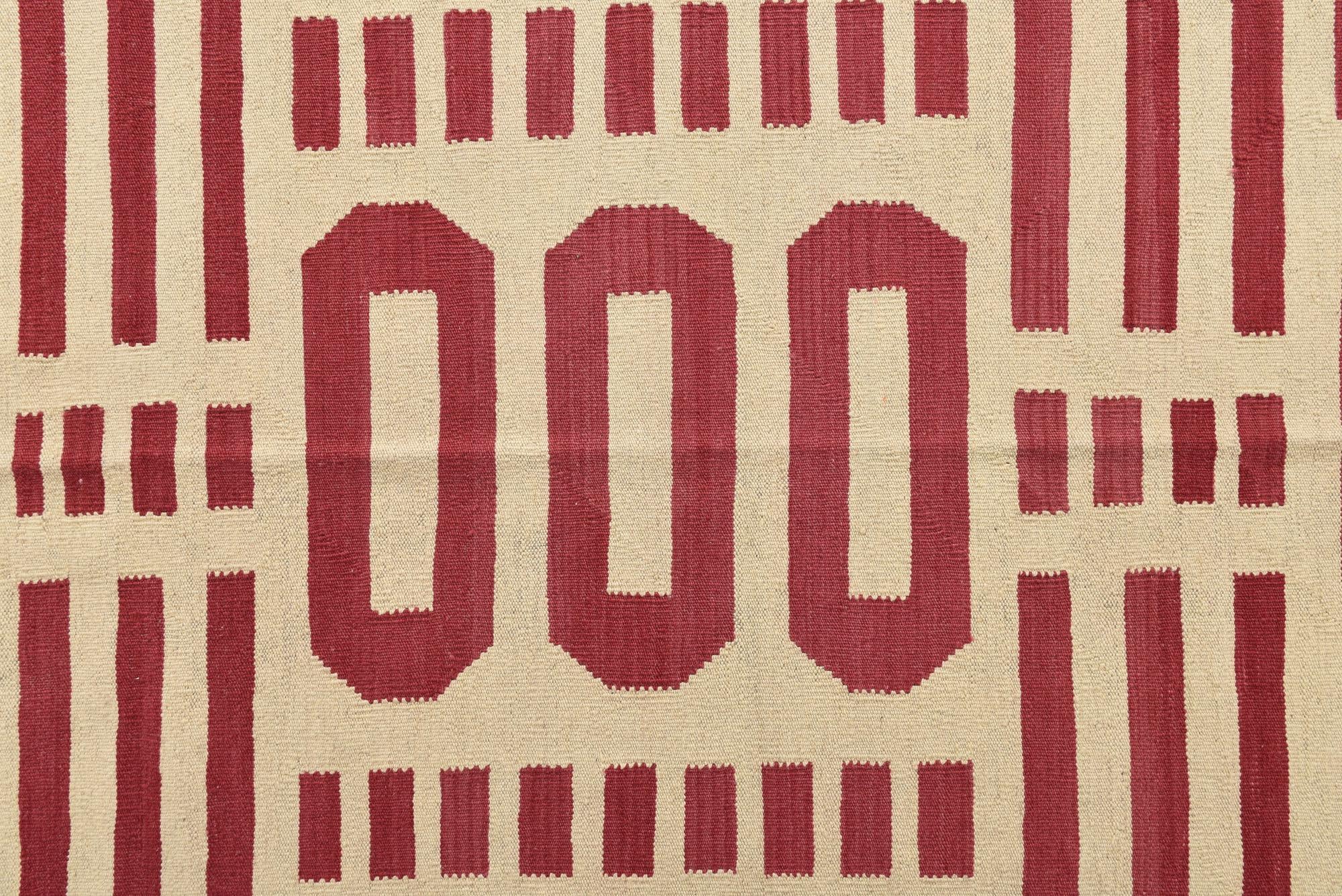 5' 10 x 8' Hand Woven Kilim Modern Wool Rug