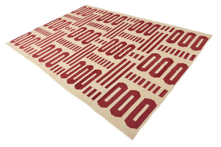 Detail image of 6' 5 x 9' 6 Hand Woven Kilim Modern Wool Rug