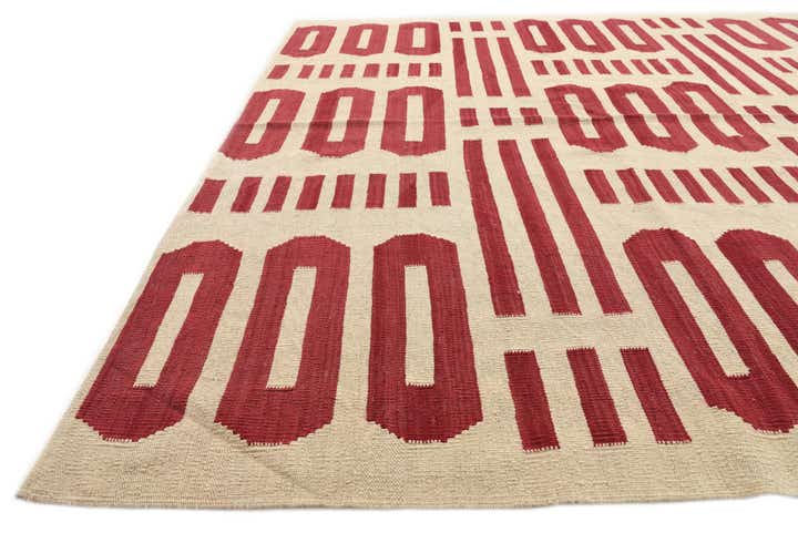 6' 5 x 9' 6 Hand Woven Kilim Modern Wool Rug
