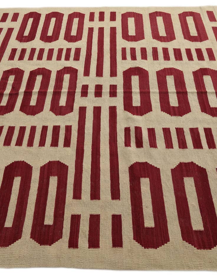 Detail image of 6' 5 x 9' 6  Hand Woven Kilim Modern Wool Rug