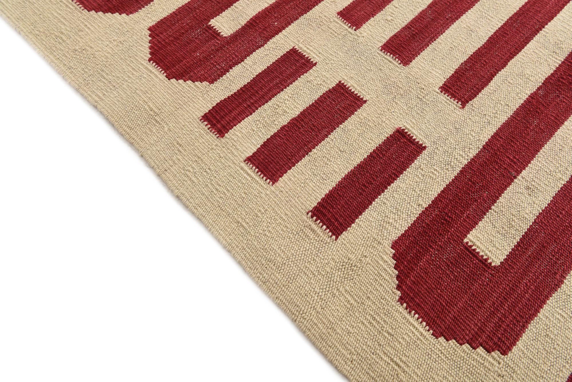 6' 5 x 9' 6 Hand Woven Kilim Modern Wool Rug