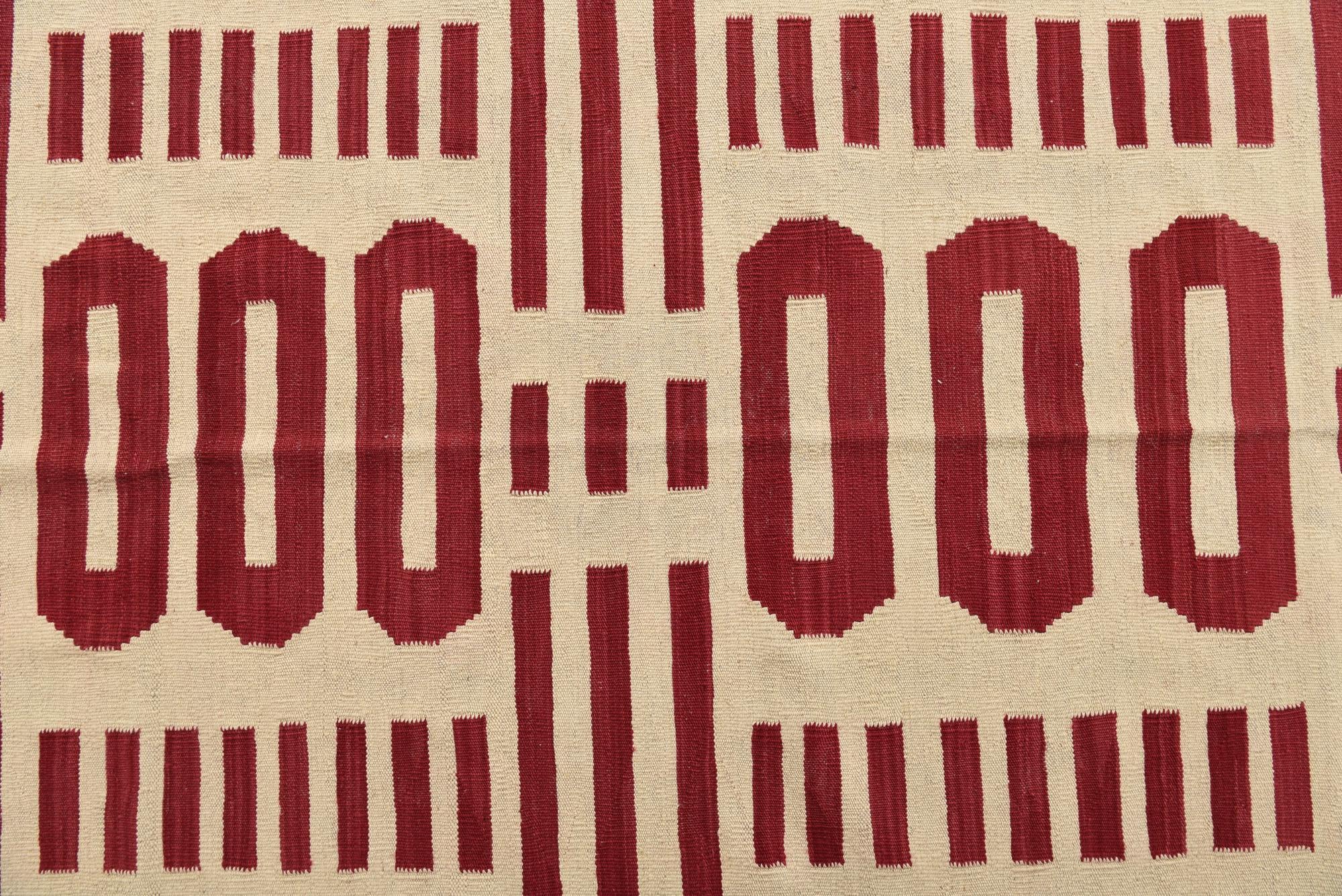 6' 5 x 9' 6 Hand Woven Kilim Modern Wool Rug