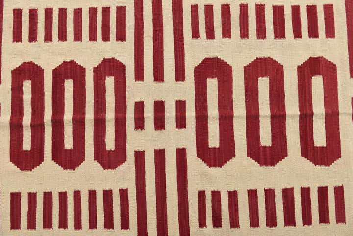 6' 5 x 9' 6 Hand Woven Kilim Modern Wool Rug