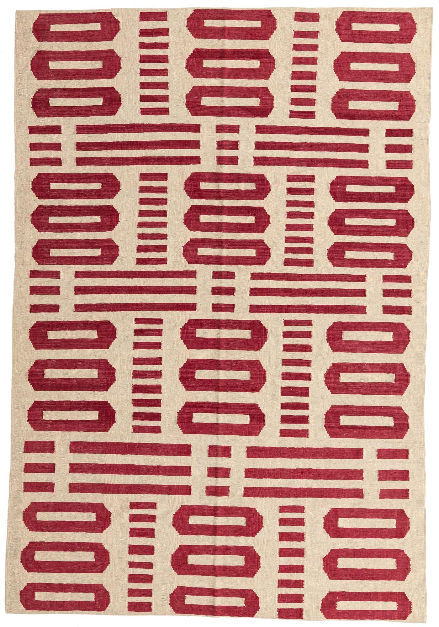 6' 5 x 9' 6 Hand Woven Kilim Modern Wool Rug