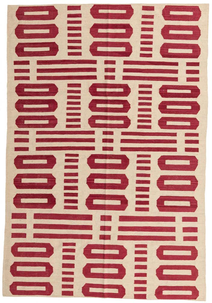 6' 5 x 9' 6 Hand Woven Kilim Modern Wool Rug
