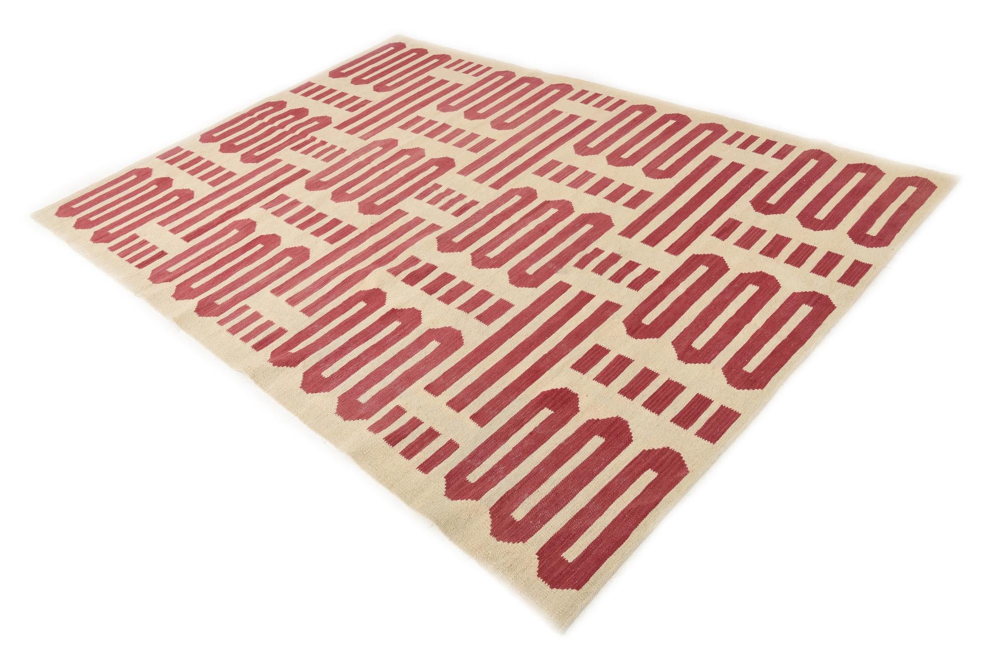 5' 8 x 7' 8 Hand Woven Kilim Modern Wool Rug