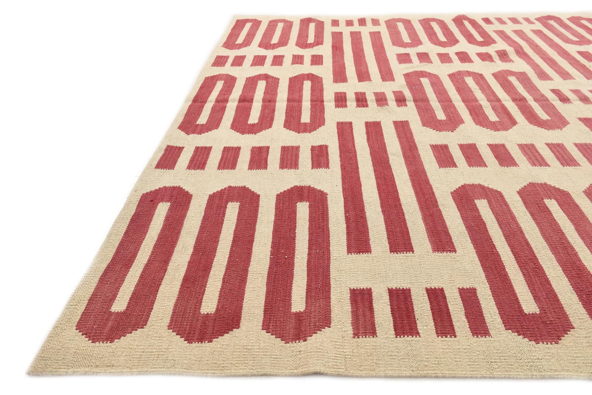 5' 8 x 7' 8 Hand Woven Kilim Modern Wool Rug