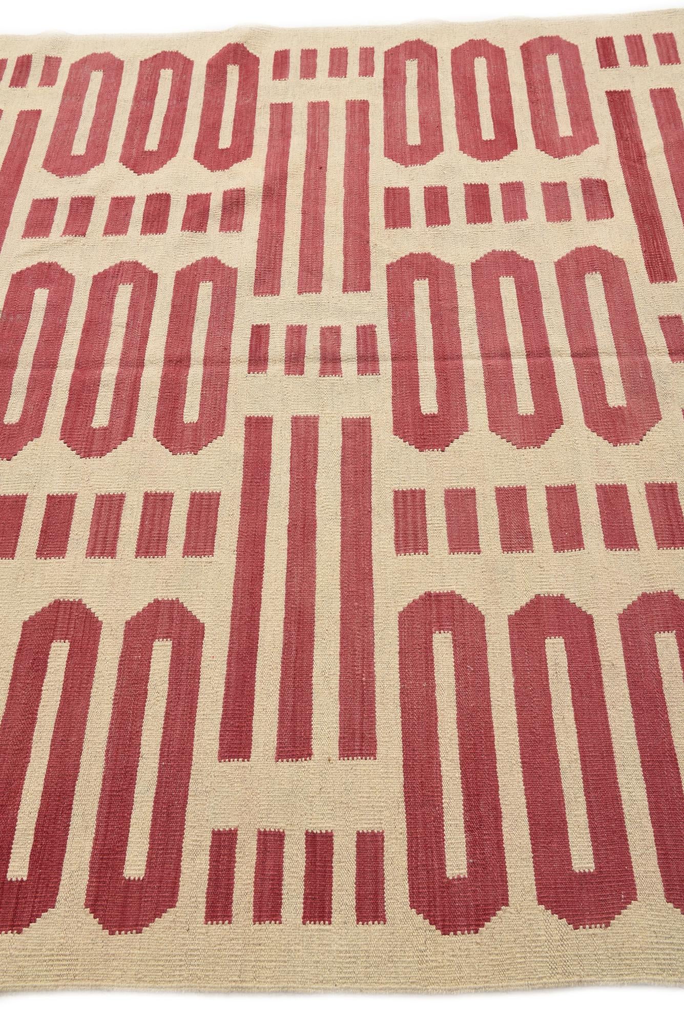 5' 8 x 7' 8 Hand Woven Kilim Modern Wool Rug