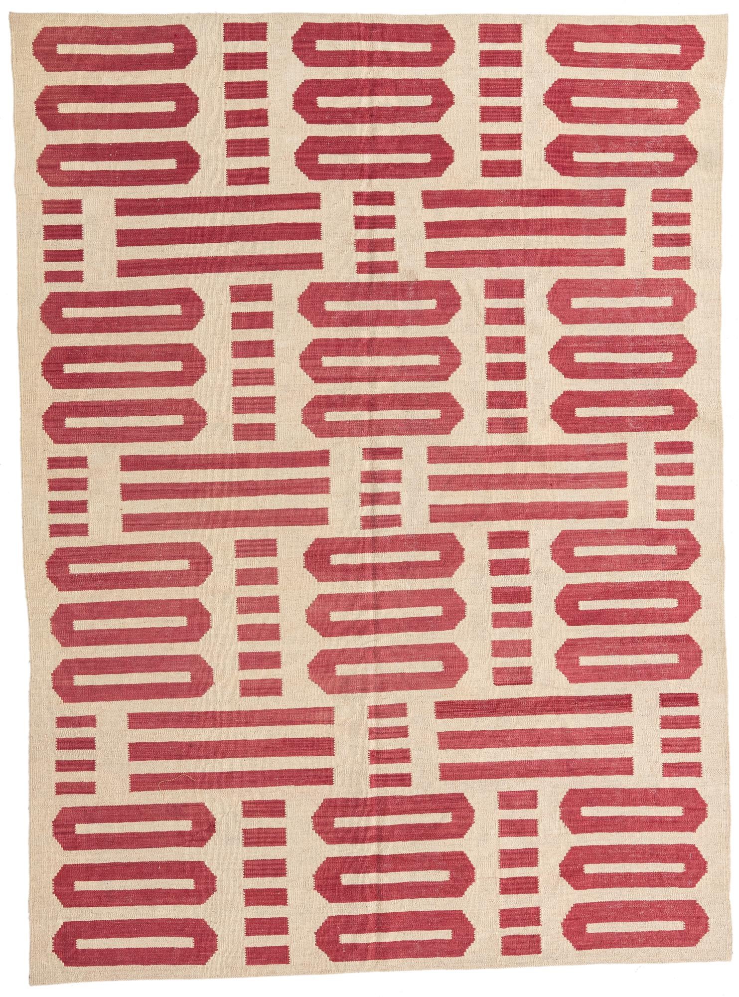 5' 8 x 7' 8 Hand Woven Kilim Modern Wool Rug