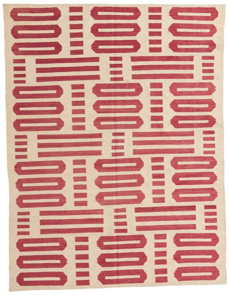 Detail image of 5' 8 x 7' 8 Hand Woven Kilim Modern Wool Rug