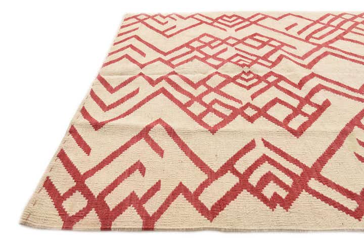 4' 2 x 6' 2 Hand Woven Kilim Modern Wool Rug