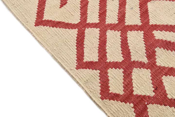 4' 2 x 6' 2 Hand Woven Kilim Modern Wool Rug