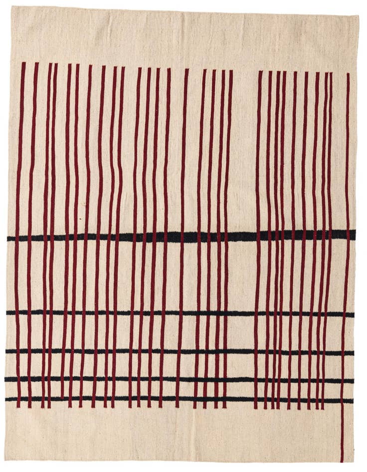 Detail image of 5' 8 x 8' 2 Hand Woven Kilim Modern Wool Rug