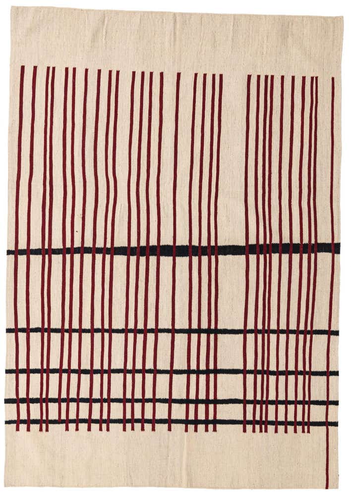 5' 8 x 8' 2 Hand Woven Kilim Modern Wool Rug