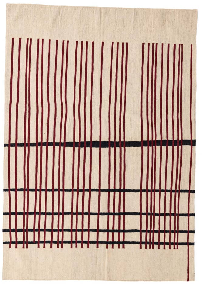 Detail image of 5' 8 x 8' 2 Hand Woven Kilim Modern Wool Rug