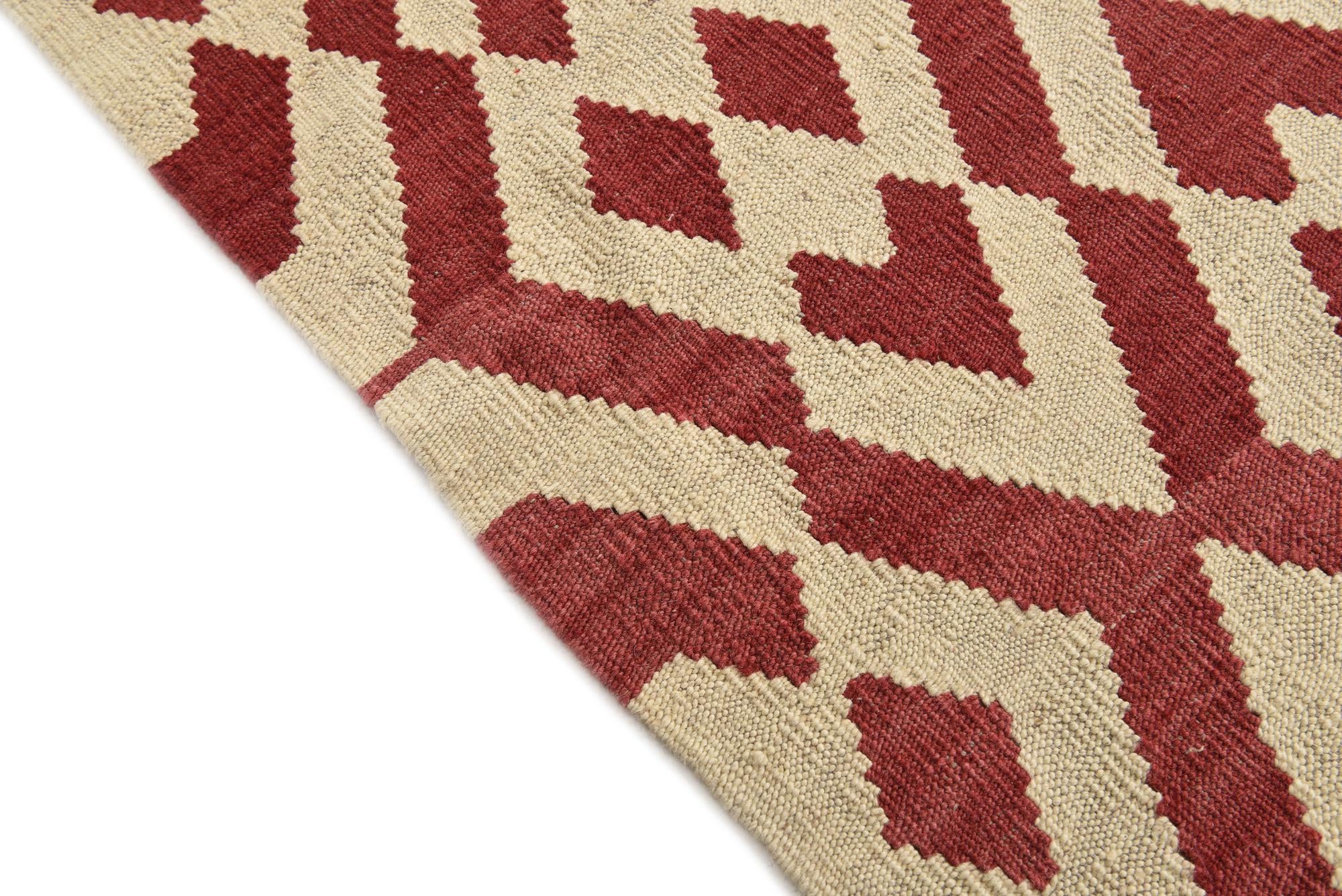 6' x 7' 9 Hand Woven Kilim Modern Wool Rug