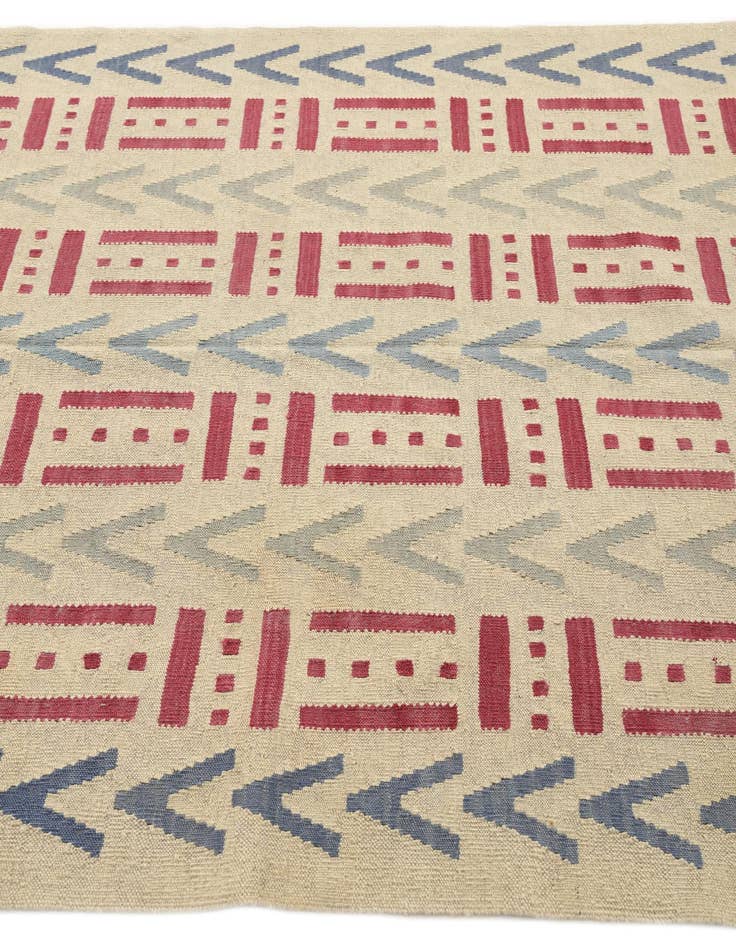 Detail image of 5' x 6' 5  Hand Woven Kilim Modern Wool Rug