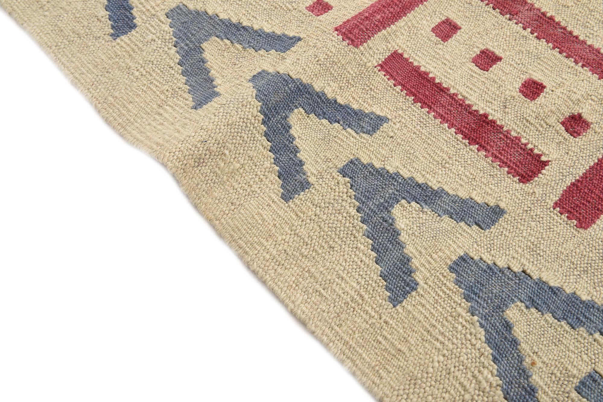 5' x 6' 5 Hand Woven Kilim Modern Wool Rug