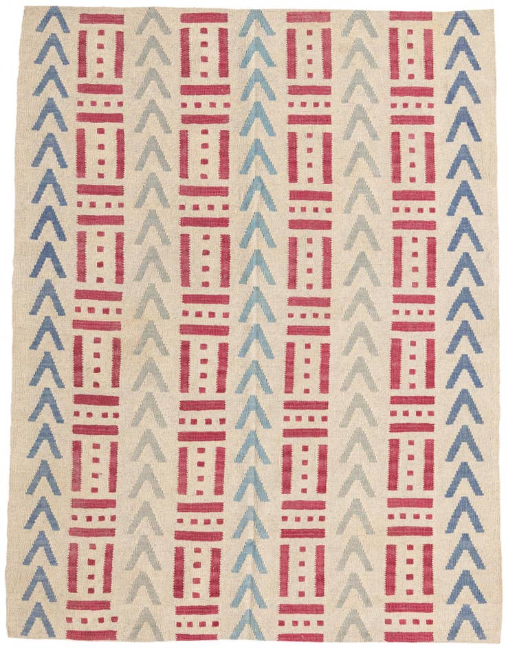 Detail image of 5' x 6' 5 Hand Woven Kilim Modern Wool Rug