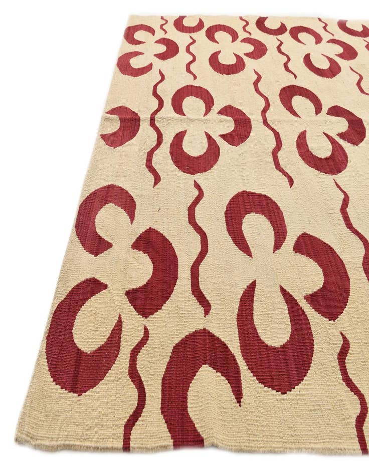 Detail image of 5' 4 x 6' 3  Hand Woven Kilim Modern Wool Rug