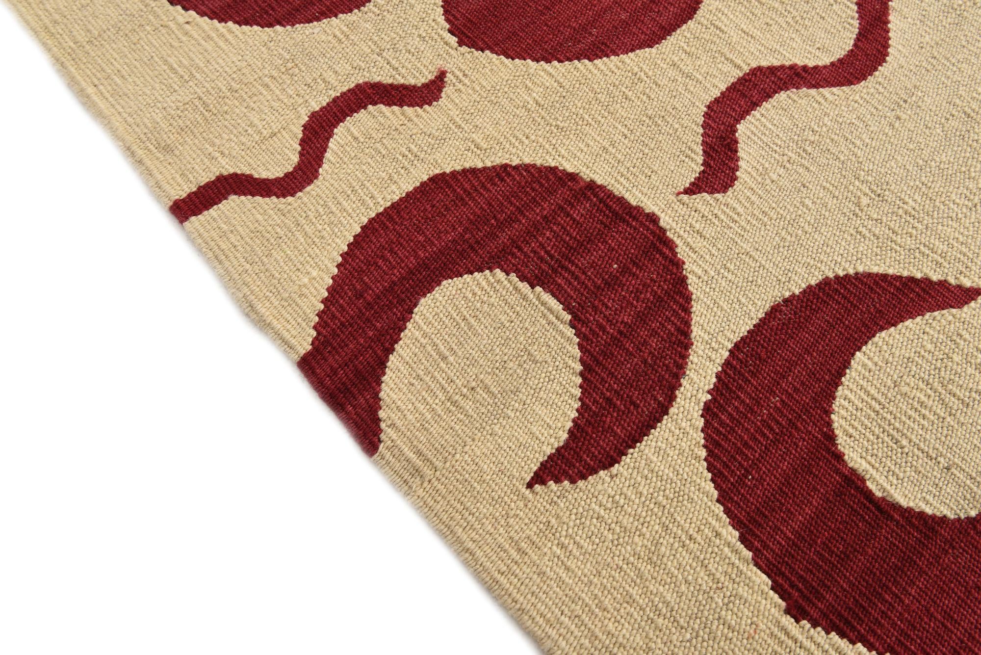 5' 4 x 6' 3 Hand Woven Kilim Modern Wool Rug