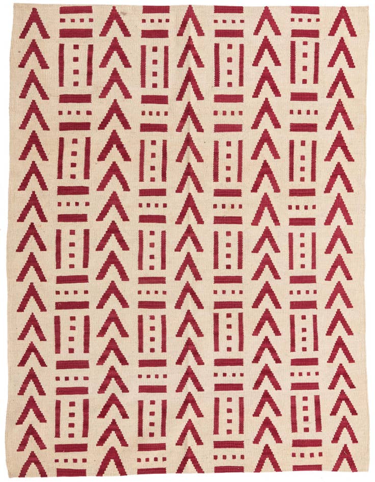 Detail image of 5' 2 x 6' 5 Hand Woven Kilim Modern Wool Rug