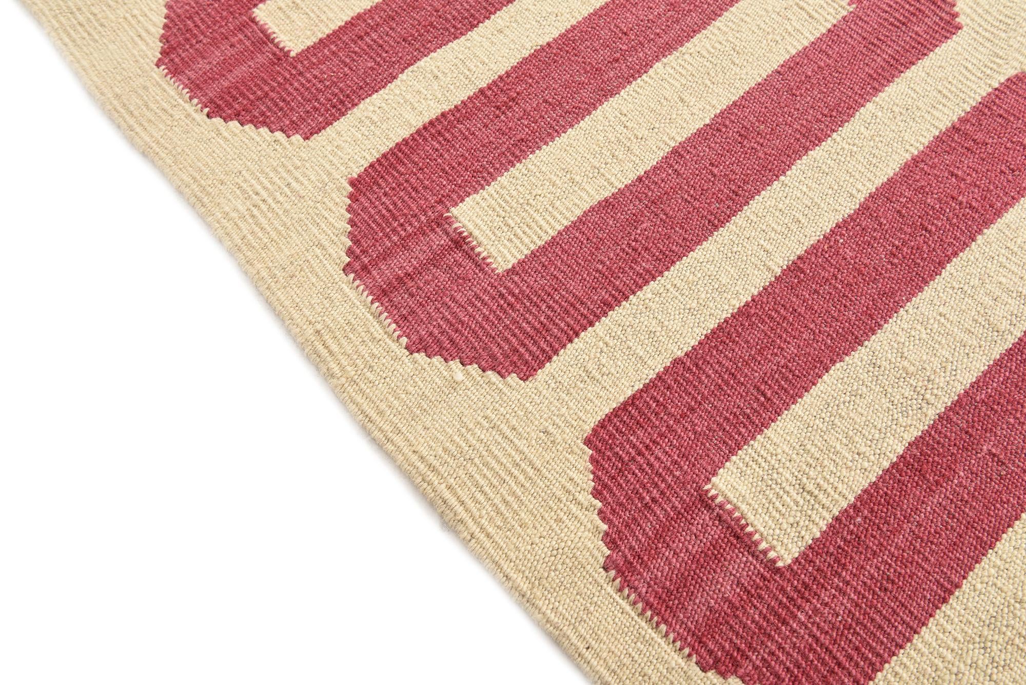 5' 1 x 6' 8 Hand Woven Kilim Modern Wool Rug