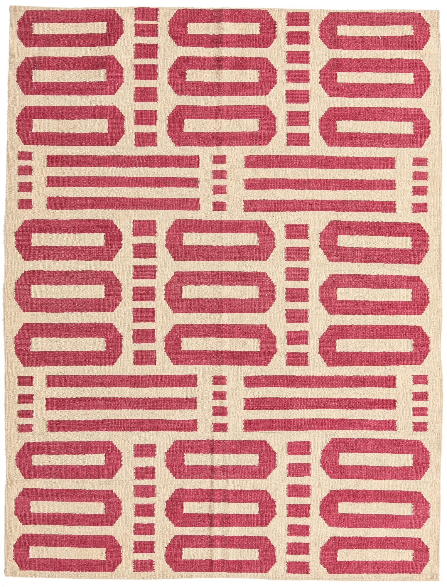5' 1 x 6' 8 Hand Woven Kilim Modern Wool Rug
