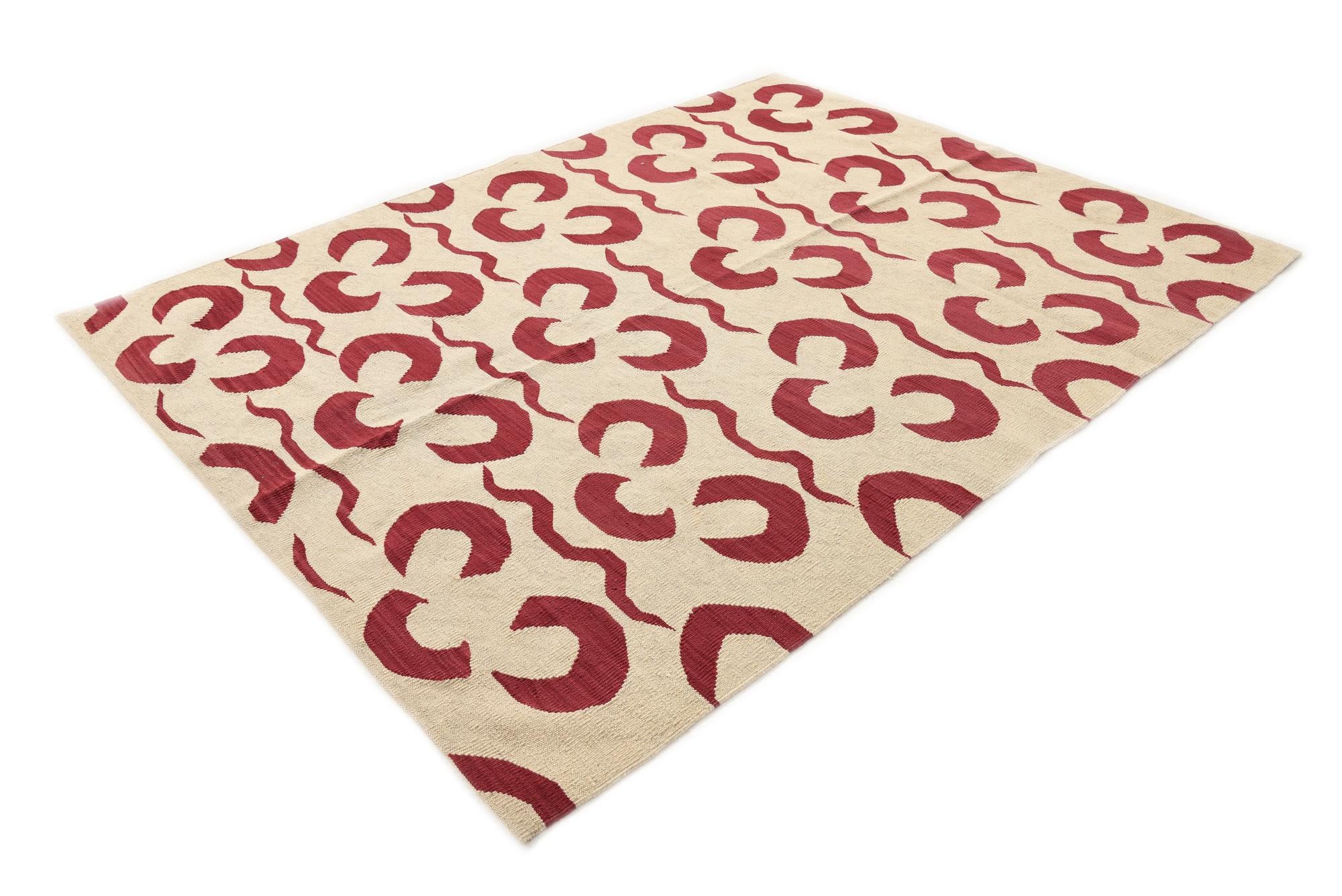 5' x 6' 7 Hand Woven Kilim Modern Wool Rug
