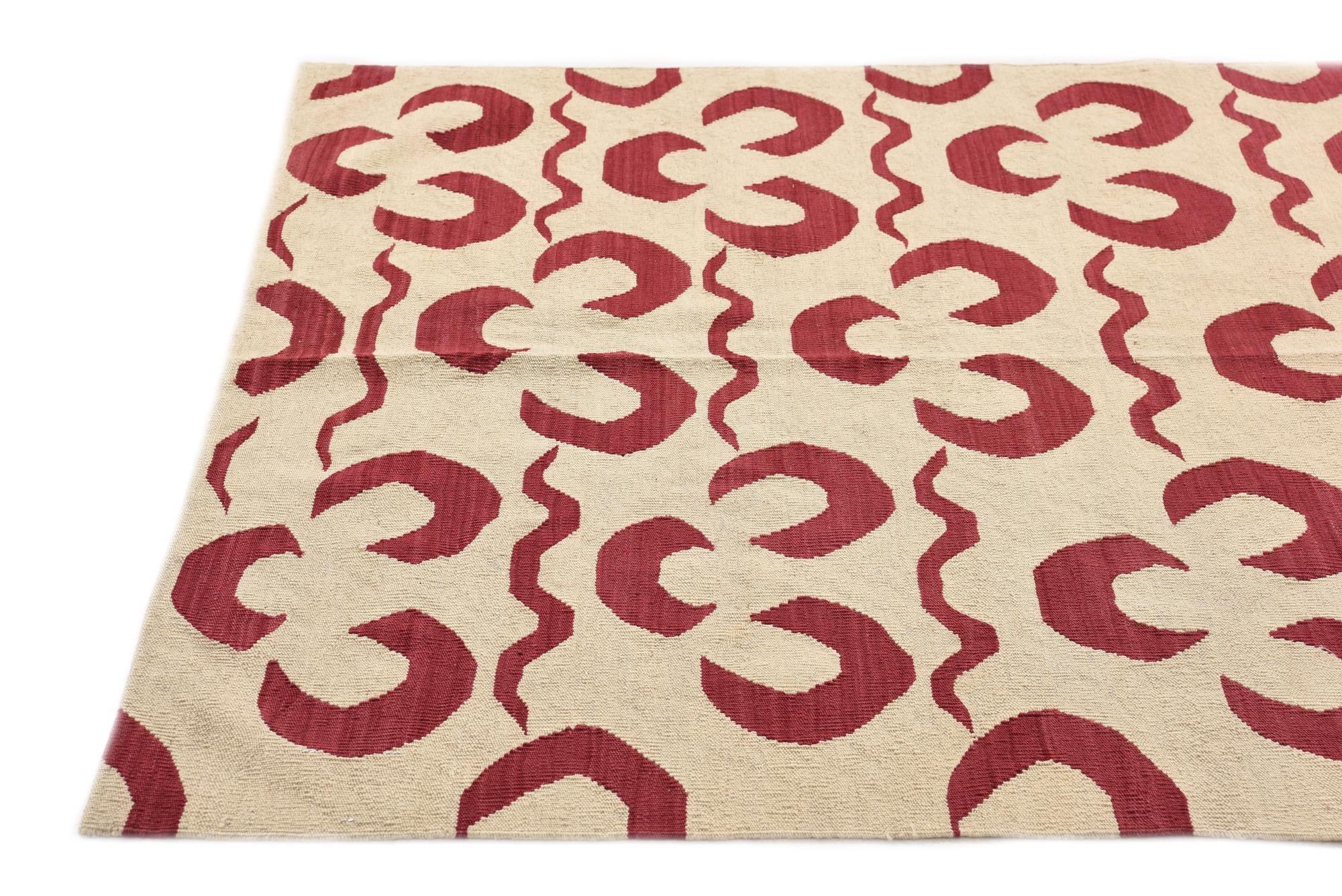 5' x 6' 7 Hand Woven Kilim Modern Wool Rug