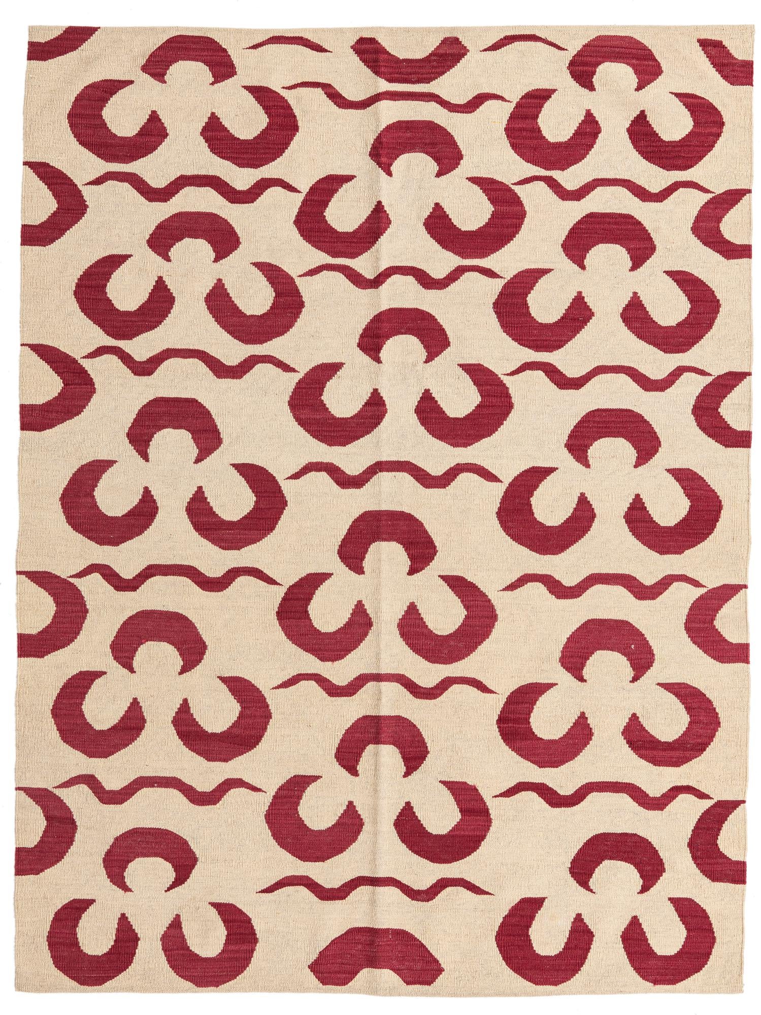 5' x 6' 7 Hand Woven Kilim Modern Wool Rug