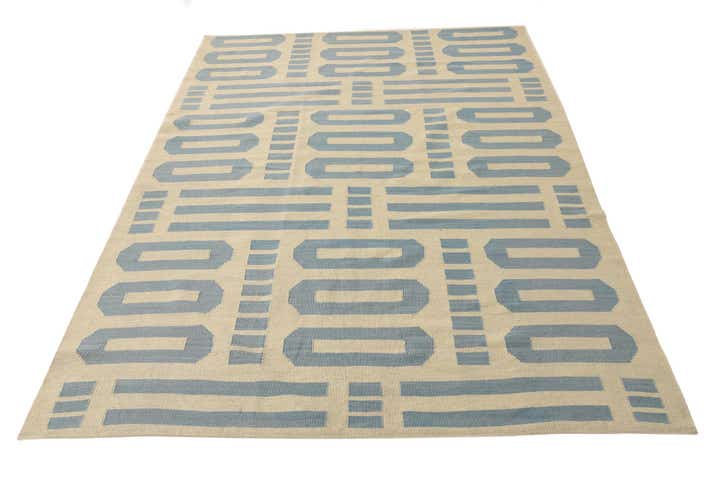 5' 7 x 7' 9 Hand Woven Kilim Modern Wool Rug