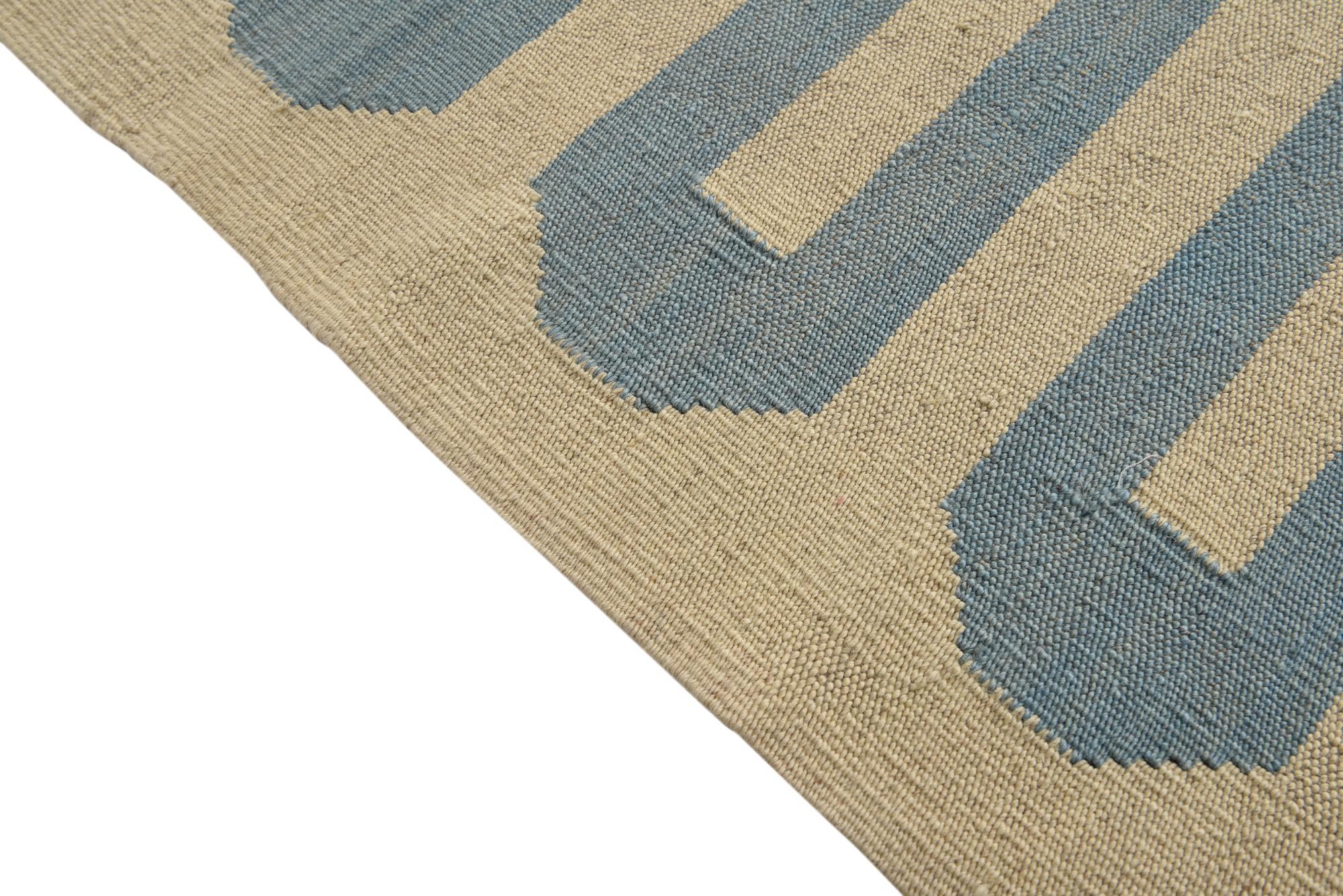 5' 7 x 7' 9 Hand Woven Kilim Modern Wool Rug
