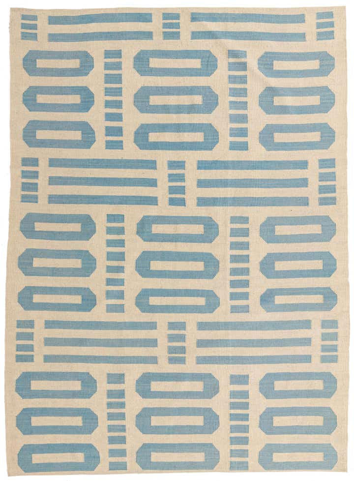 5' 7 x 7' 9 Hand Woven Kilim Modern Wool Rug