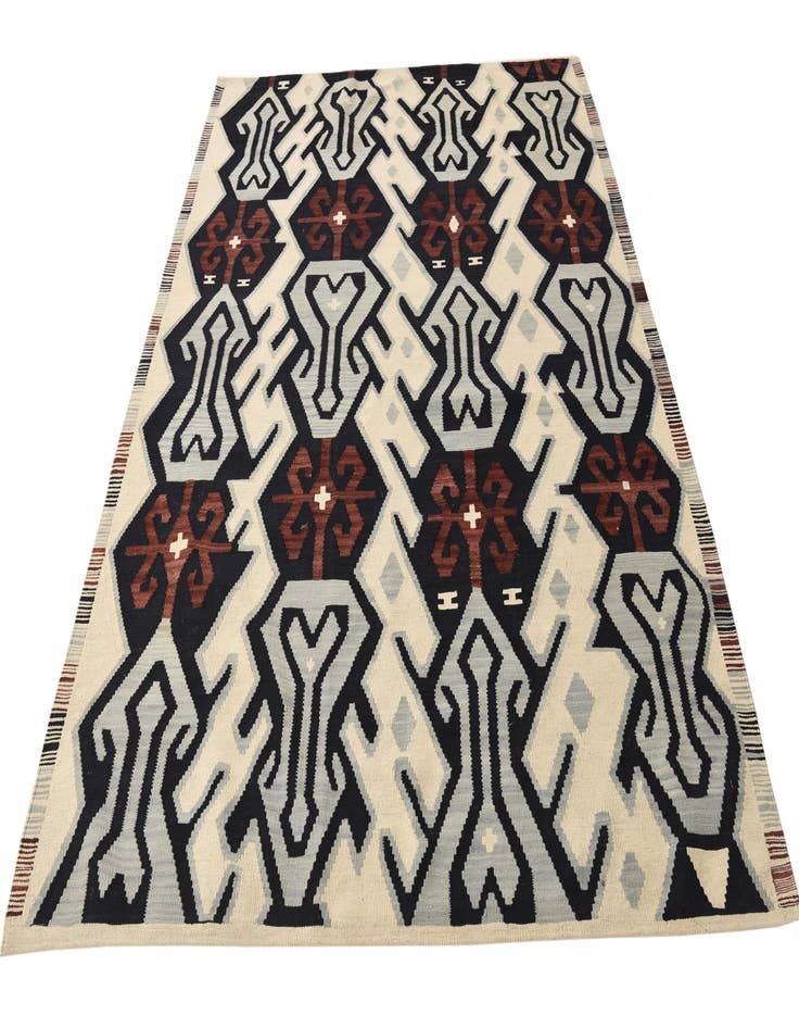 Detail image of 6' x 8'  Hand Woven Kilim Modern Wool Rug