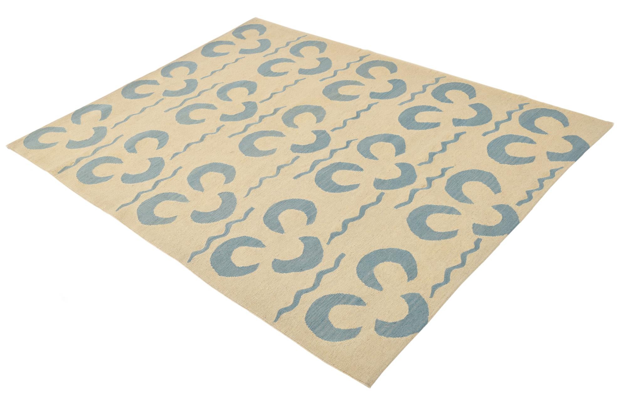 5' x 6' 7 Hand Woven Kilim Modern Wool Rug