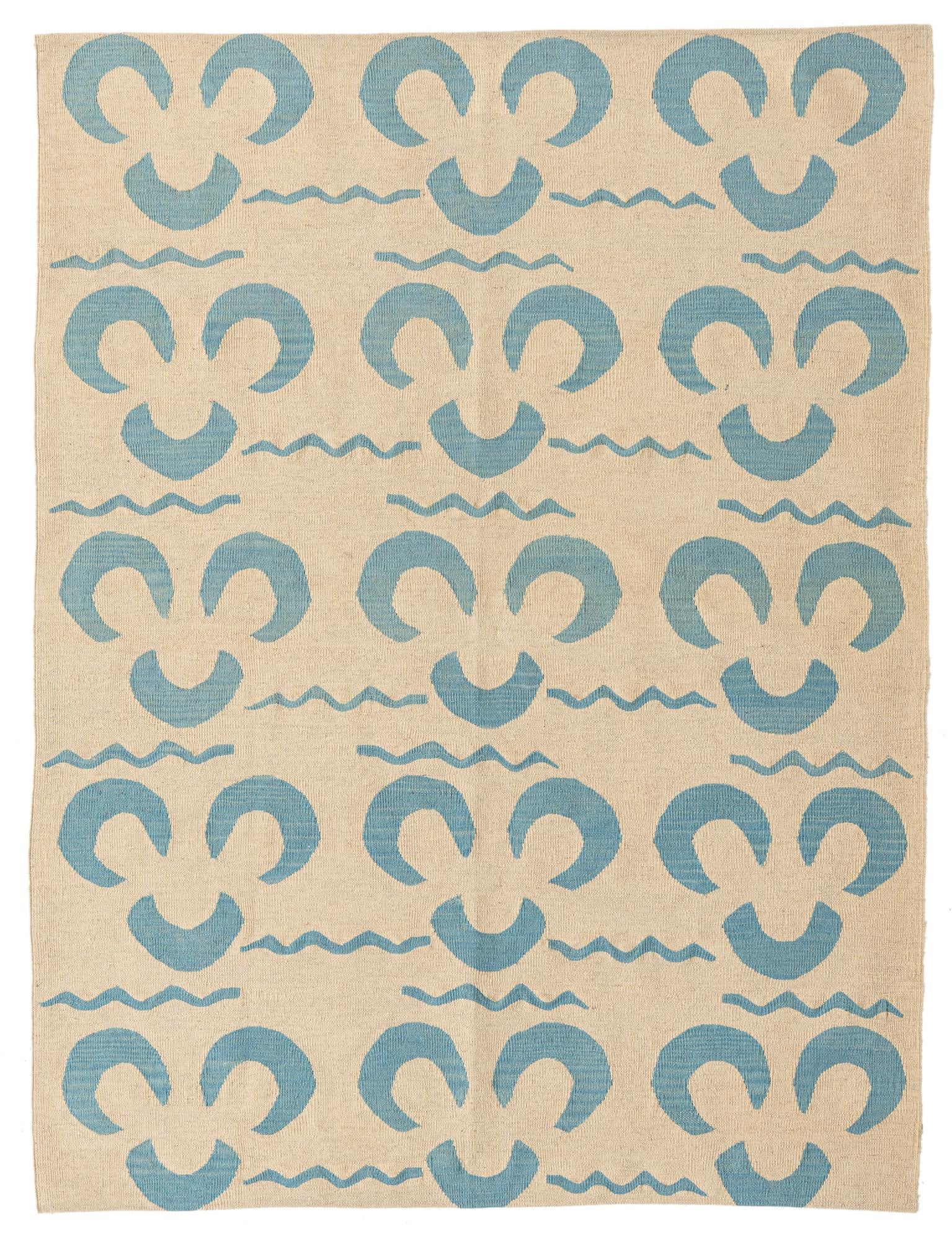 5' x 6' 7 Hand Woven Kilim Modern Wool Rug