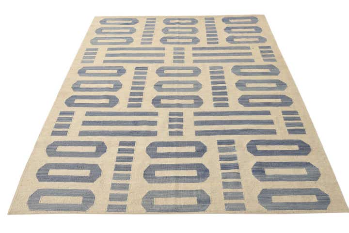 5' 4 x 6' 5 Hand Woven Kilim Modern Wool Rug