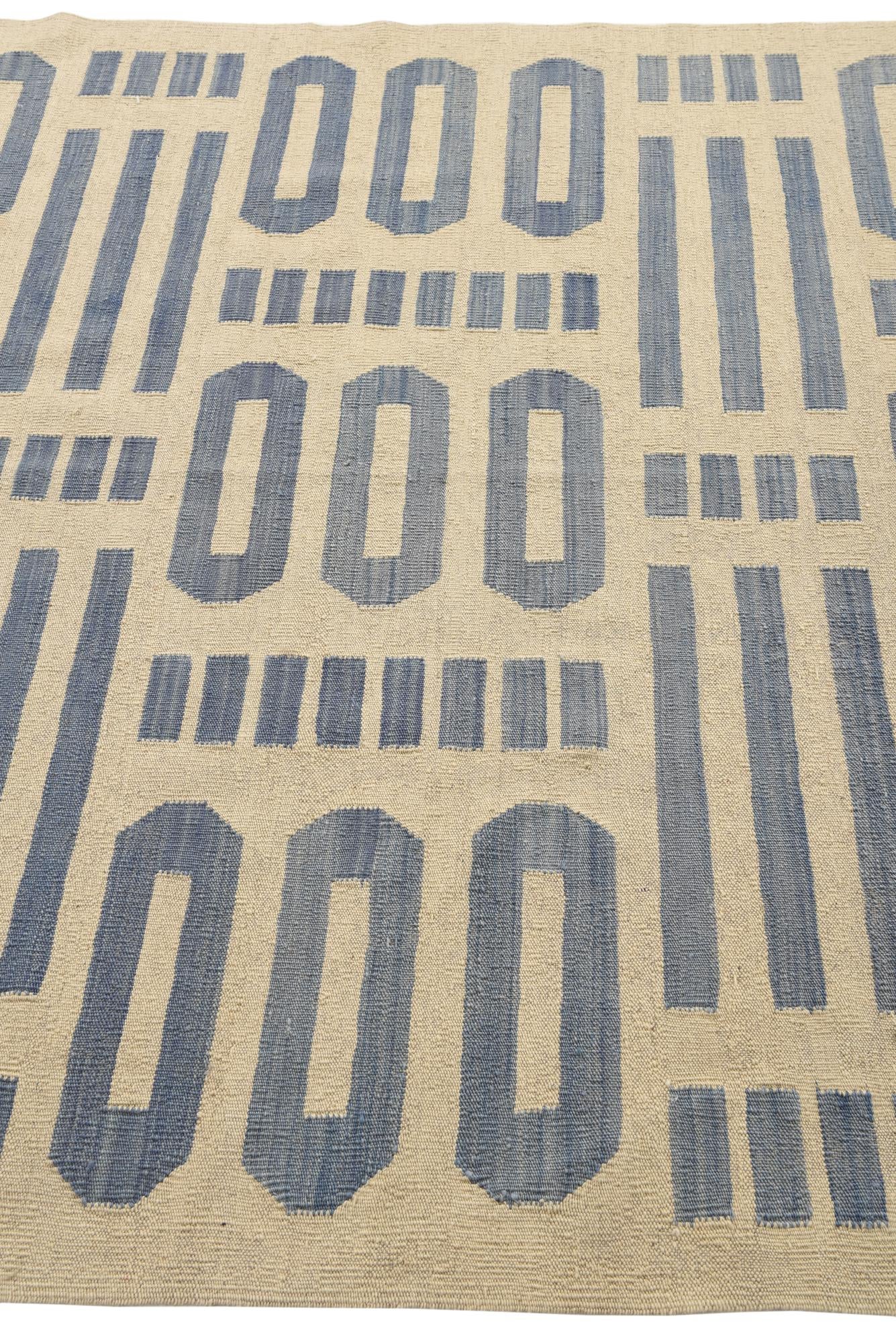 5' 4 x 6' 5 Hand Woven Kilim Modern Wool Rug