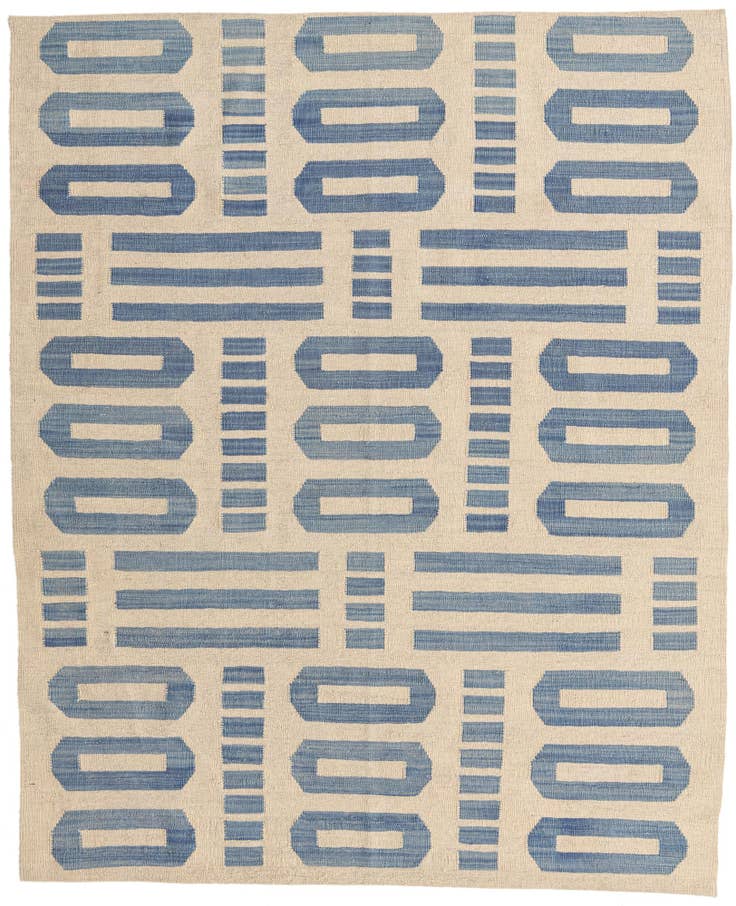 Detail image of 5' 4 x 6' 5 Hand Woven Kilim Modern Wool Rug