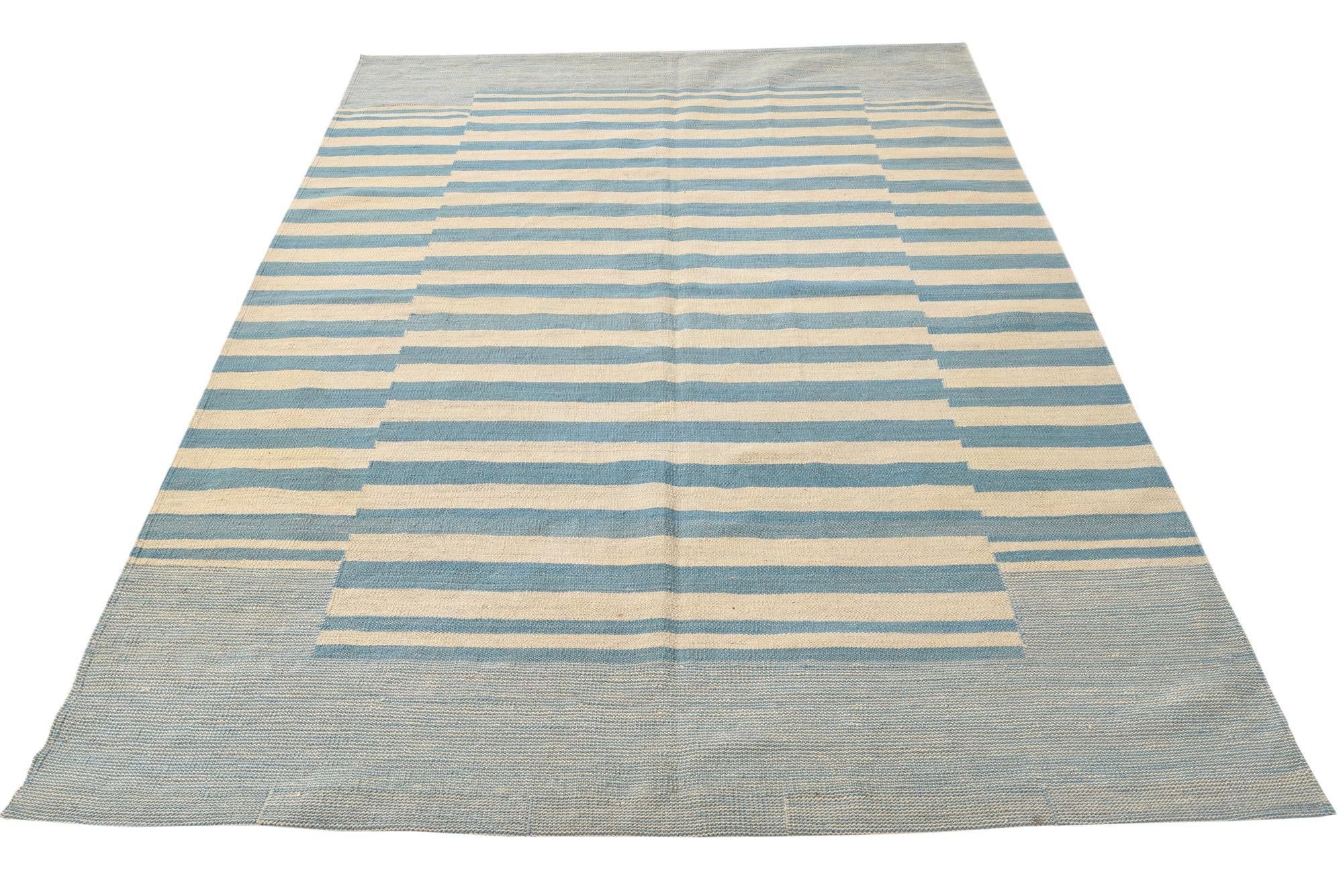 5' 8 x 7' 8 Hand Woven Kilim Modern Wool Rug