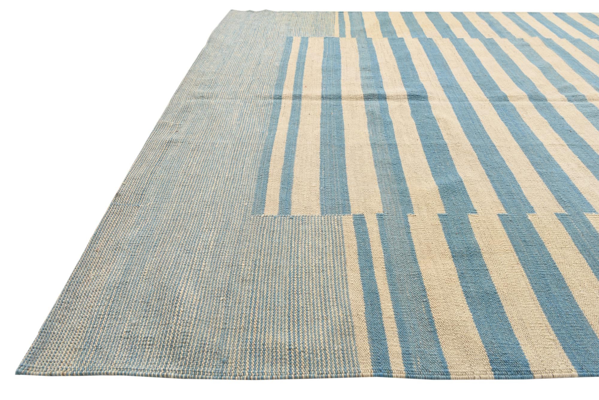 5' 8 x 7' 8 Hand Woven Kilim Modern Wool Rug