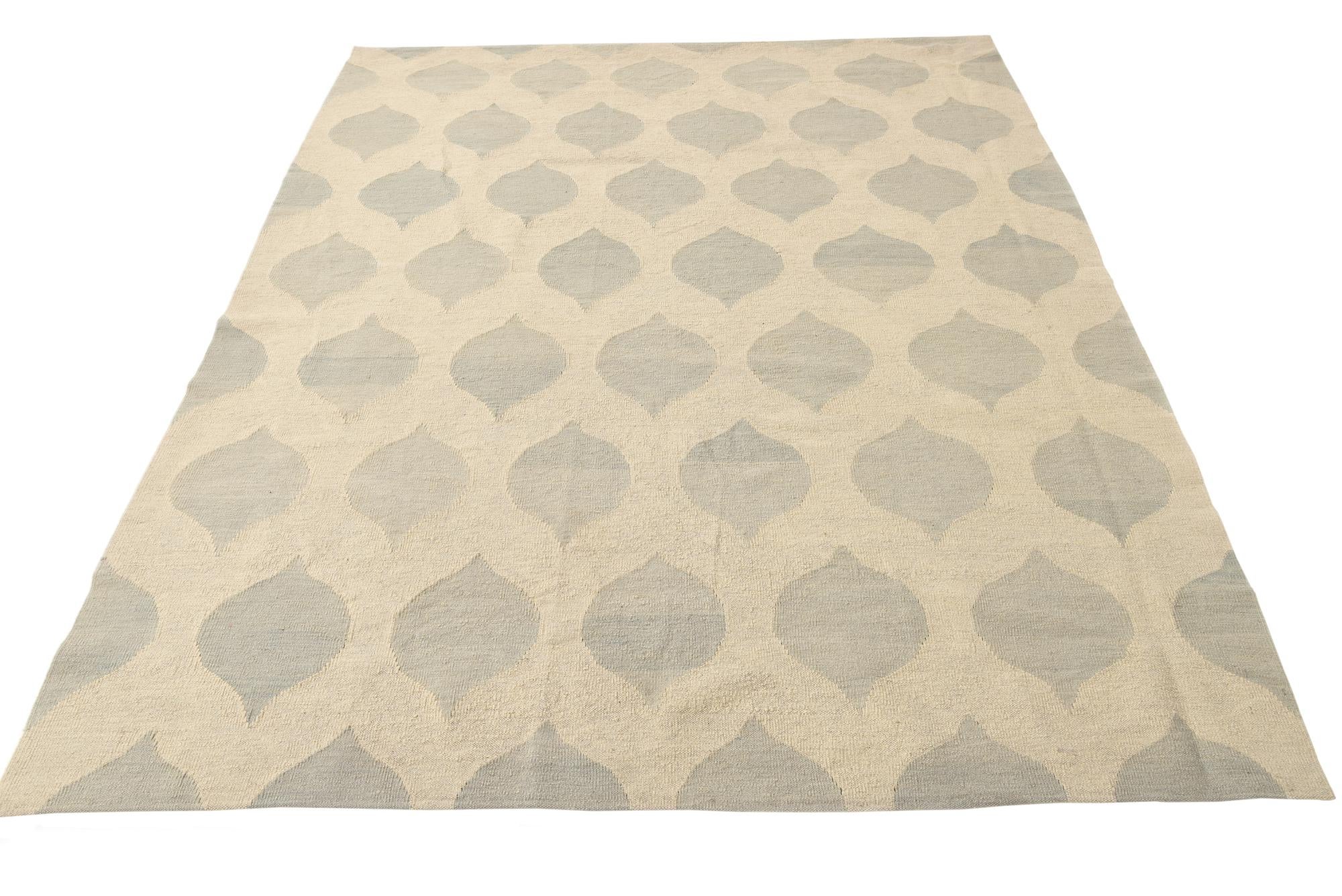 6' 3 x 8' 3 Hand Woven Kilim Modern Wool Rug