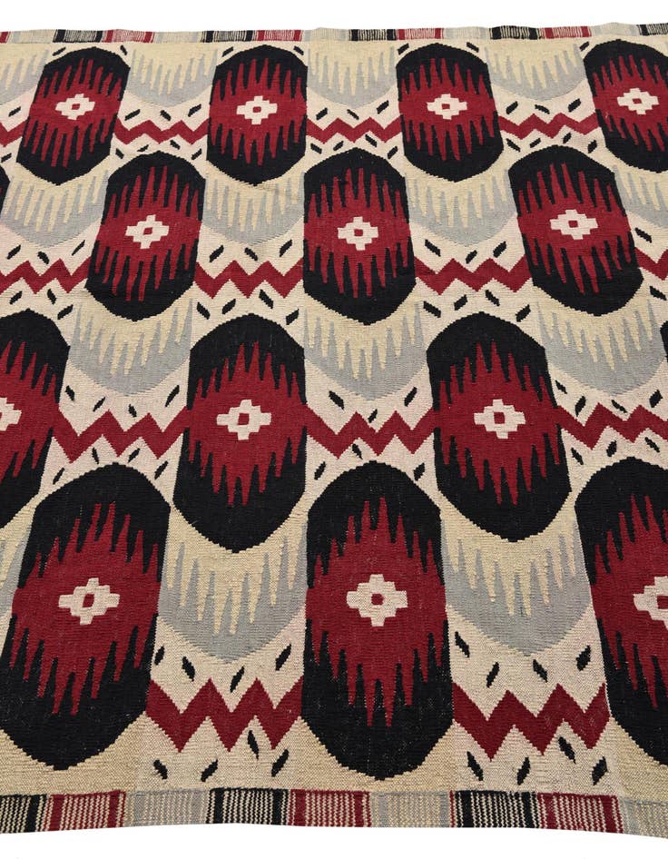 Detail image of 6' x 7' 7  Hand Woven Kilim Modern Wool Rug
