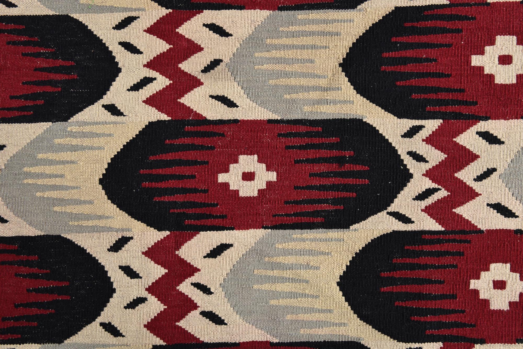 6' x 7' 7 Hand Woven Kilim Modern Wool Rug