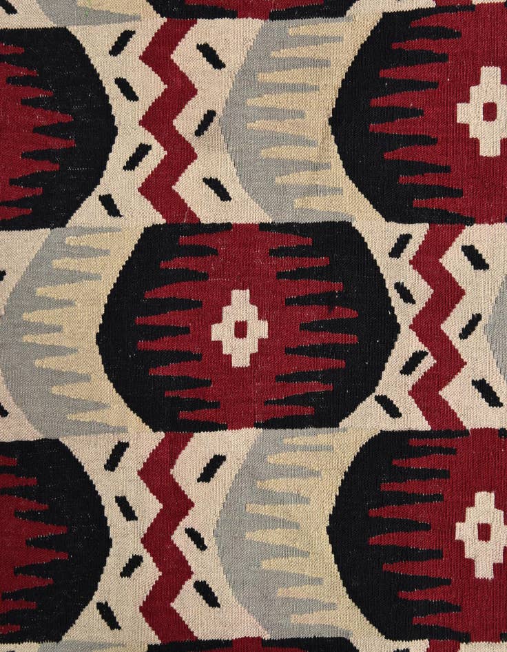 Detail image of 6' x 7' 7  Hand Woven Kilim Modern Wool Rug